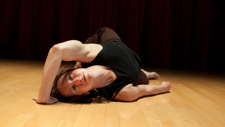Christine Germain stretching