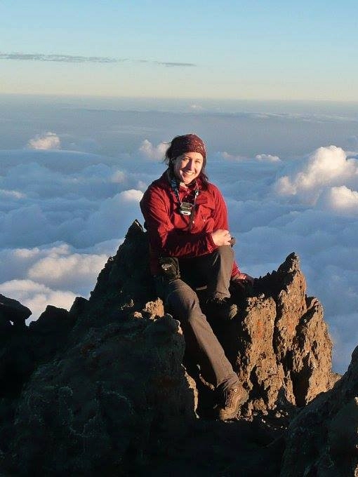 Christine Germain on top of the Kilimanjoro