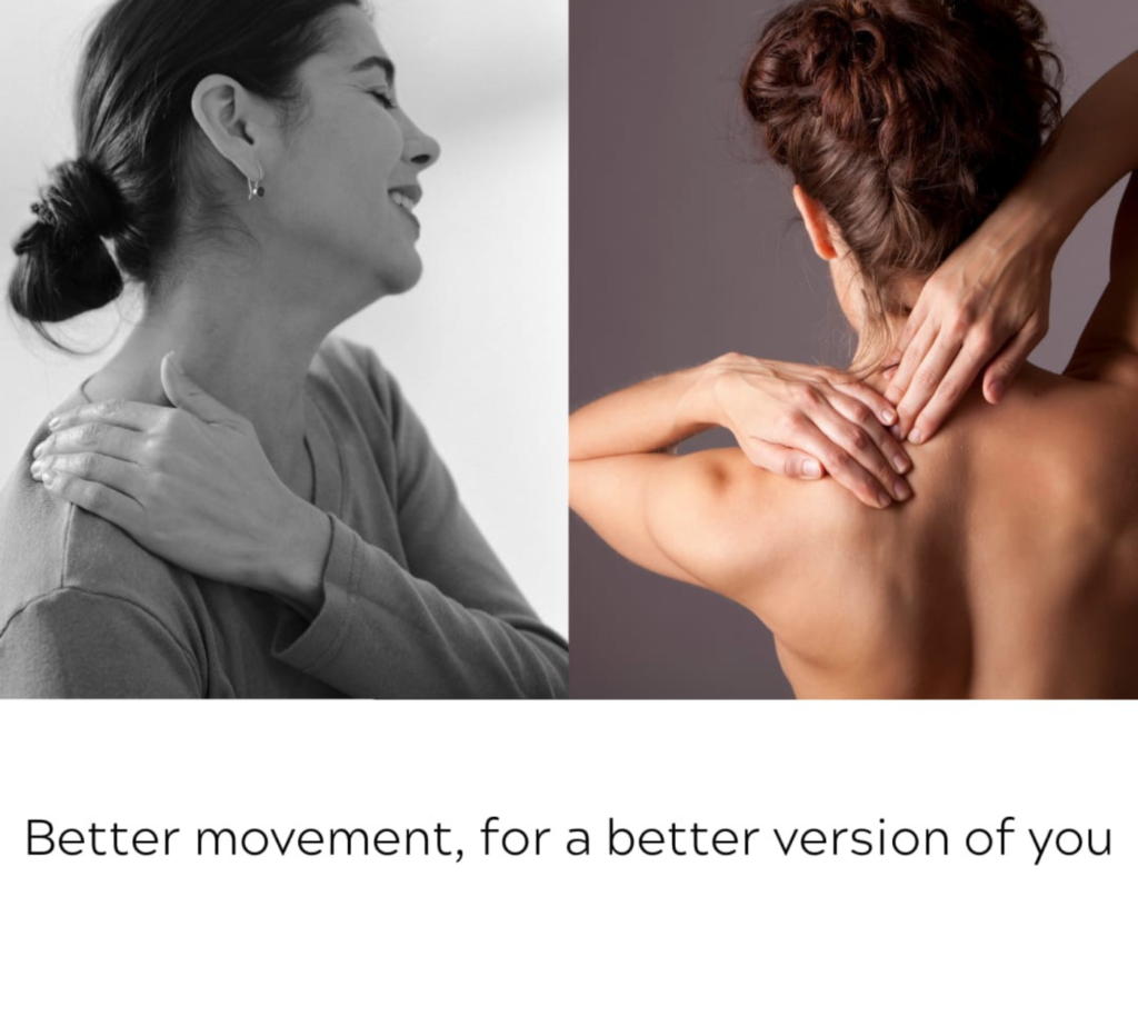Woman with shoulder and neck pain